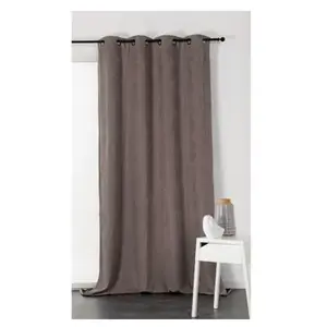 Linder Panneau Oeillets, Polyester, Taupe, 140x260 cm