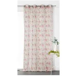 Comparateur de prix : LINDER Voilage Imprimé Fleur Rose - 150x240cm - Rose