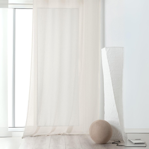 LINDER Rideau voilage tamisant en poly-lin (145x240 cm - Blanc cassé) pas cher