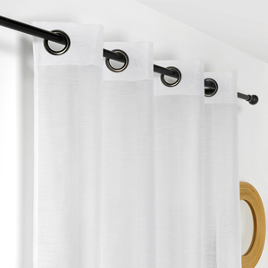 LINDER Voilage certifié Non Feu M1-145x240cm - Blanc pas cher