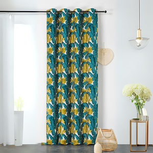 Comparateur de prix : LINDER Rideau imprimé Bananier (140x240 cm - Vert emeraude)