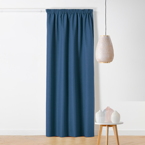 LINDER Rideau à Galon Fronceur Occultant  - Effet Chiné (135x260 cm - Bleu) pas cher
