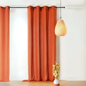 LINDER Rideau tamisant en poly-lin (140x250 cm - Terracotta) pas cher