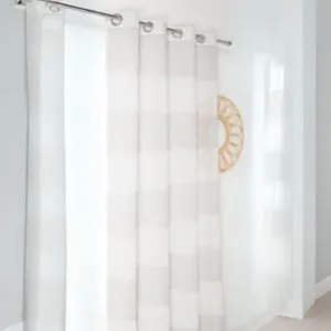 LINDER Voilage à rayures bayadères (140x240 cm - Blanc) pas cher