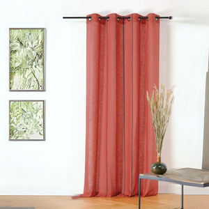LINDER Voilage aux fines rayures noires (145x260 cm - Orange corail) pas cher
