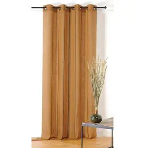 LINDER Rideau naturel chic jeanne - 145x260cm - Moutarde pas cher