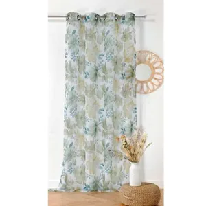 LINDER Voilage tamisant "aquarelle" - 140x280cm - Vert pas cher