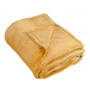 LINDER Couverture polaire unie "PILONGA" (180x220 cm - Jaune moutarde)