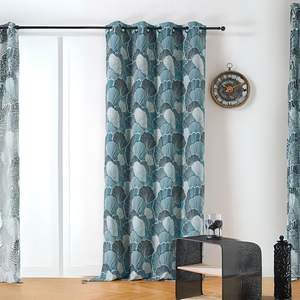 LINDER Rideau imprimé pétales de fleurs (135x240 cm - Bleu)