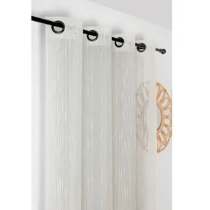 LINDER Voilage tamisant lin mélangé - 140x280cm - Blanc pas cher