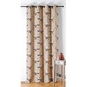 LINDER Rideau d'ameublement esprit montagne "Chamonix" - 140x260cm - Beige pas cher