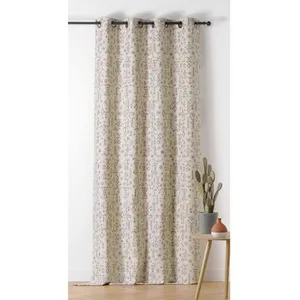 LINDER Rideau motif aztèque Mescal - 140x240cm - Terre cuite pas cher