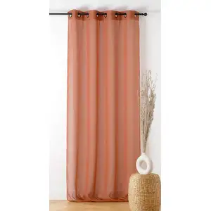 LINDER Voilage 140x240cm "Boucline" - 140x240cm - Terre cuite pas cher