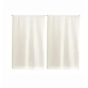 Linder Paire de Petits rideaux Unis en Etamine (95x160 cm - Blanc) pas cher