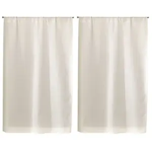 Linder Paire de Petits rideaux Unis en Etamine Beige 95x160 cm pas cher