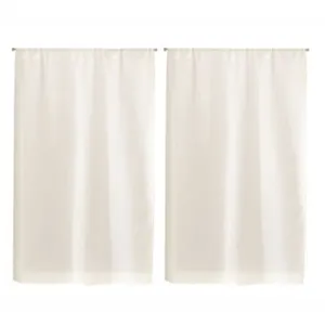 Linder Paire de Petits rideaux Unis en Etamine (95x200 cm - Blanc) pas cher