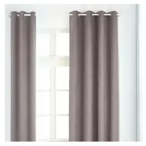 LINDER 0520/90/375FR Rideau Suédine Lourde Gris Souris Oeillets 145 x 260 cm pas cher