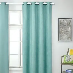 LINDER 0520/40/375FR Rideau Suédine Lourde Bleu Ciel Oeillets 145 x 260 cm pas cher