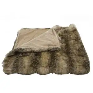 Linder - Dessus de lit fourrure Marmotte - 230x250cm - Marron pas cher
