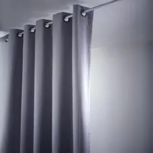 LINDER 0552/90/375FR Rideau Occultant Oxford Gris Ciment Oeillets 140 x 240 cm pas cher