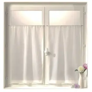 Linder Vitrage à la Paire, Polyester, Blanc, 55x160 cm pas cher