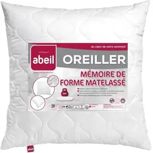 Comparateur de prix : ABEIL Oreiller à mémoire de forme matelassé 60x60 cm blanc