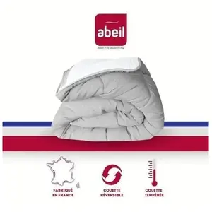 Pas de marque ABEIL Couette tempérée BICOLORE 200x200cm - Blanc & Gris chinéVendu parcarrefour