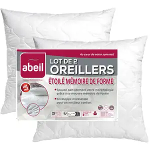 ABEIL Oreiller Carré 60 x 60 cm ETOILE A MEMOIRE DE FORMEVendu parconforama