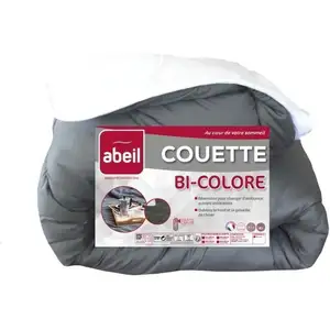 Comparateur de prix : ABEIL Couette Bicolore - 140 x 200 cm - Blanc et gris