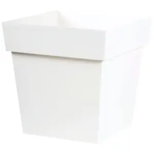 Comparateur de prix : Pot de fleur EDA Plastique Carré TOSCANE Blanc 39 x 39 x H 39 cm 38 L