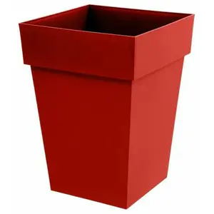 EDA Cache-pot Tuscan Rouge polypropylène Carré 39 x 39 x 53 cm TU pas cher