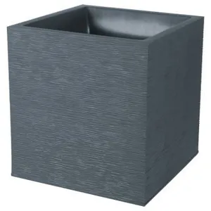 Comparateur de prix : EDA Pot carré Graphit - 39 x 39 x 43 cm - 31 L - Gris anthracite
