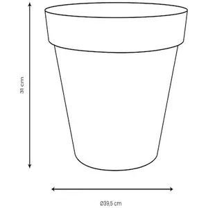 Comparateur de prix : Pot de fleur rond ø 40 x 32 cm - 23 l - gris anthracite Eda Plastique