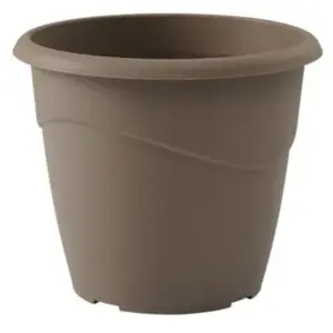Comparateur de prix : EDA Pot de fleur rond non percé Marina - Ø 30 x H 25,5 cm - 10 L - Taupe