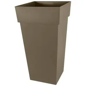 Comparateur de prix : EDA Pot De Fleur Carré Toscane 43 X H.80 Cm - Taupe - Eda