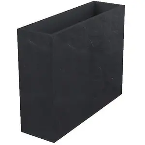 Comparateur de prix : Jardinière rectangulaire Volcania effet pierre 63 L Anthracite - Eda