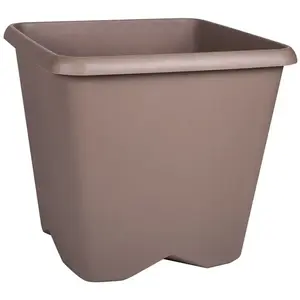 Eda Pot de fleurs en plastique Chorus taupe 25 cm pas cher