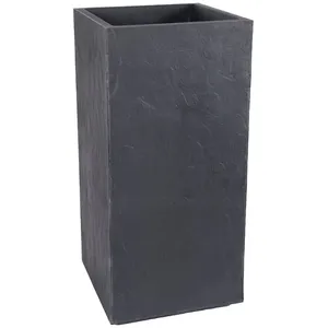 Comparateur de prix : SANS EDA Pot haut carré Volcania H80cm - Contenance 31L - Gris anthracite