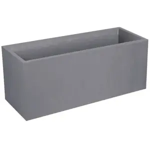 Plastiques - jardiniere volcania 98L 99,5x39x43cm gris galet - EDA pas cher