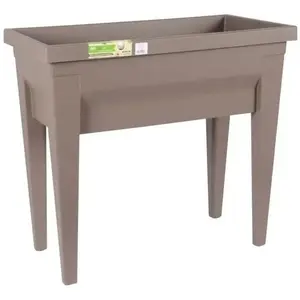Comparateur de prix : EDA PLASTIQUE Table potager City Veg&Table - 76 x 38,5 x Hauteur 68 cm - 57 L - Taupe