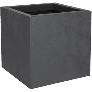 Comparateur de prix : Pot carré polypropylène EDA Basalt Up anthracite 29,5 x 29,5 x h.29,5 cm