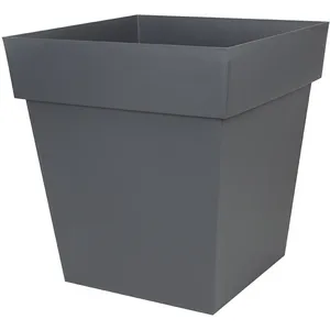 Comparateur de prix : Pot carré Toscane - EDA PLASTIQUE - 50 cm - 87 L - Gris Anthracite