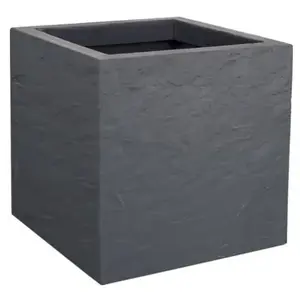 SANS Pot carré plastique EDA Durdica Up gris galet 29,5 x 29,5 x h.29,5 cmVendu parcastorama