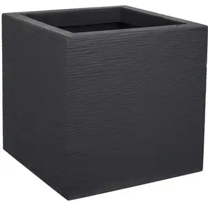 Comparateur de prix : EDA PLASTIQUE Pot carré simple paroi Graphit Up 30cm 21L anthracite