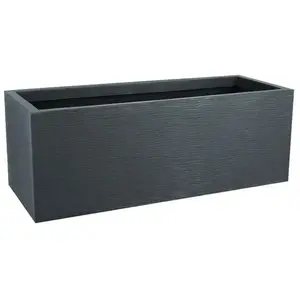 EDA - Pot De Fleur Rond Toscane 40 Cm - Volume 23 L - 39,5 X H.31 Cm - Gris Anthracite