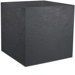 Comparateur de prix : Pot carré Volcania Gris Anthracite - 49x49x49cm 57L - EDA Plastiques