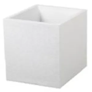 Comparateur de prix : EDA PLASTIQUE Pot de fleur carré Graphit - Blanc cérusé - 57L 