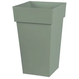 Comparateur de prix : Pot carré polypropylène EDA Toscane vert laurier 39 x 39 x h.65 cm