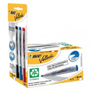 Box 12 + 3 marqueurs effaçables Velleda - Bic pas cher