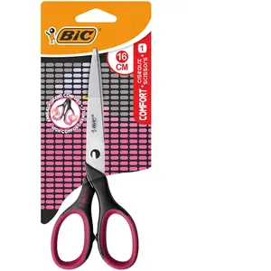BIC Ciseaux Comfort Standard - 16 cm - Noir et bleu